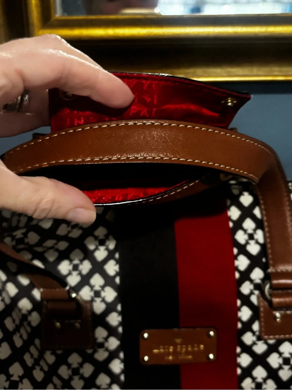 Kate Spade New York Spade Print Weekender Travel Tote Overnight Bag Crossbody